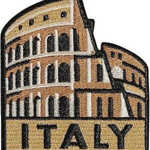 Italy Embroidered Patch Colosseum Rome Iron On Sew On Badge Italian Travel Souvenir Landmark Backpack Jacket Clothing Decorative Accessory