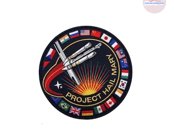 Project Hail Mary Embroidered Patch, Sci-Fi Movie Book Fan Gift, Space Mission Iron On Patch, Astrophage Rocket Badge, Andy Weir Fan Art