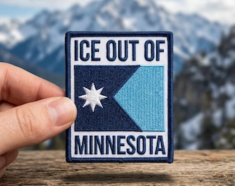 Ice Out Of Minnesota Patch, New MN State Flag Embroidery Iron On, Social Justice Movement Badge, North Star State Gift, Activist MN Decor