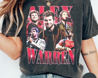 Comfort Colors® Alex Warren musikinspirerad 2026-skjorta, vintage Alex Warren-konsert dubbelsidig skjorta Alex Warren merchandise 2026, fangåva