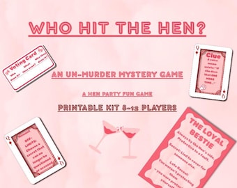 Hen Party Murder Mystery, Who Hit the Hen? Hilarious, Mystery Game, Printable Game, Digital Download, 8–12 Players