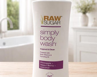 Raw Sugar Simply Body Wash – Ananas + Maqui Beere + Kokosnuss | Feuchtigkeitsspendende natürliche Körperwäsche