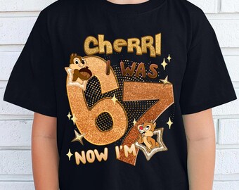 Chip and Dale 7th Birthday Shirt, I Was 6 Now I'm 7 Shirt, Funny Six Seven Birthday Shirt, Kid 67 Shirt, Personalized Birthday Tees