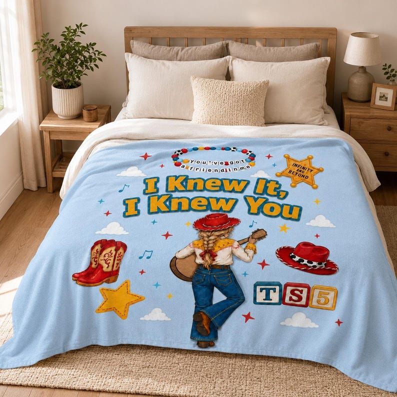 Cowgirl Toystory Blanket, I Knew It I Knew You Blanket,Tay Story Throw Blanket,Disneyland Movie Toy Story 5 Blanket,Gift for Toy Story Lover image 3