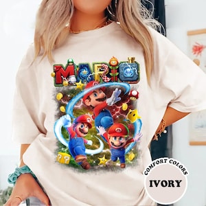 Comfort Colors Mario Galaxy Poster Shirt, Mario Since 85 Tee, Super Mario Movie Shirt, Nintendo World Family Trip, Universal Orlando Gift Bild 1