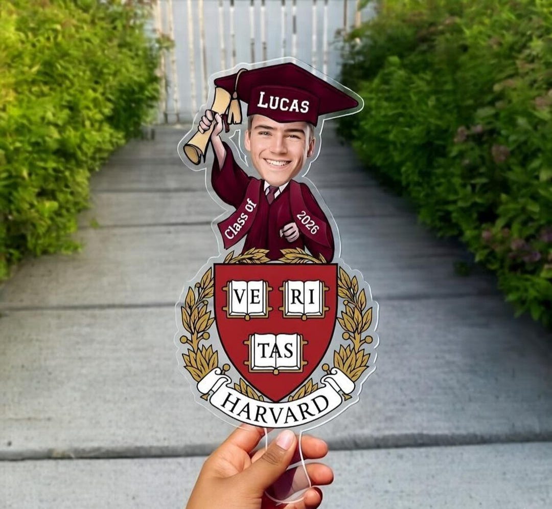 Custom Graduation Acrylic Sign Personalized Name Photo Handheld Grad ...