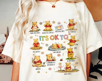 Winnie The Pooh It’s Ok To Be Different Autism Goose Shirt, Autism Winnie The Pooh Tee, Special Education Teacher Tee, Neurodiversity