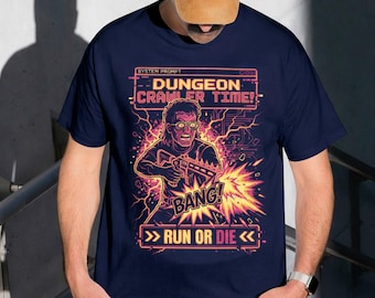 Camiseta Comfort Colors Dungeon Crawler Time Run or Die, camiseta de la Princesa Donut y Mongo, camiseta de ciencia ficción y fantasía, merchandising para aficionados a los libros