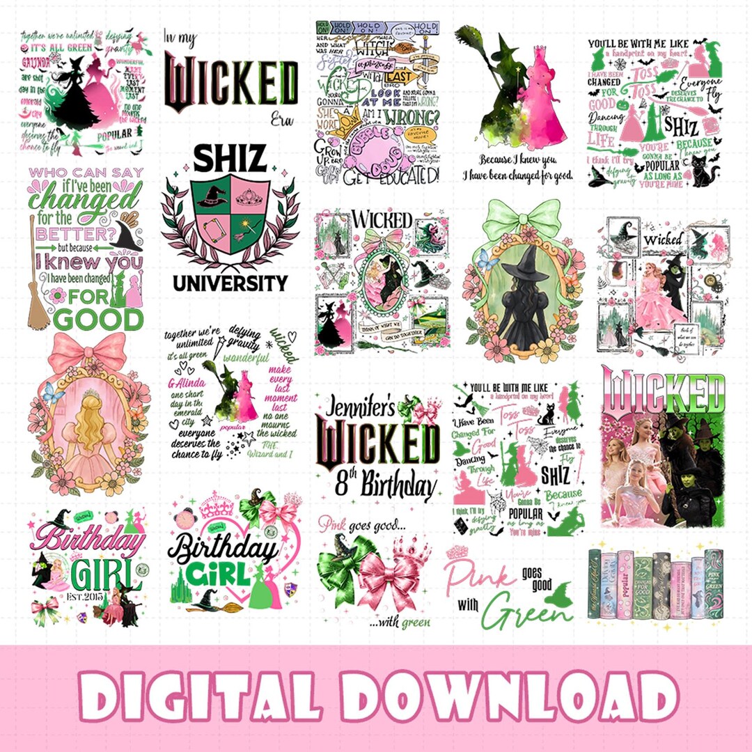 Wicked for Good PNG Bundle: Wicked Movie Logo, Changed for Good, Png ...