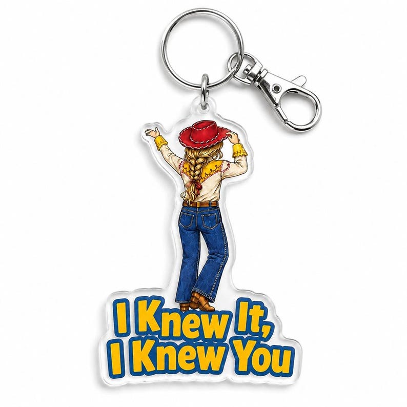 Cowgirl TS and Toy Story 5 Friendship Keychain, I Knew It I Knew You Keychain, Jessie Keychain, Disneyland Toy Story Family Bag Charm image 1