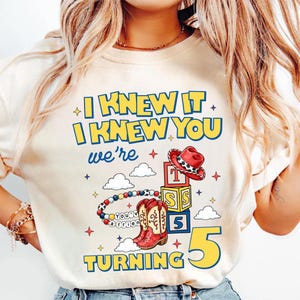 Comfort Colors I Knew It I Knew You Were Turning 5 Shirt, Toy Story 5 Shirt, Disneyland Toy Story 5 Birthday,Toy Story Birthday tee image 3