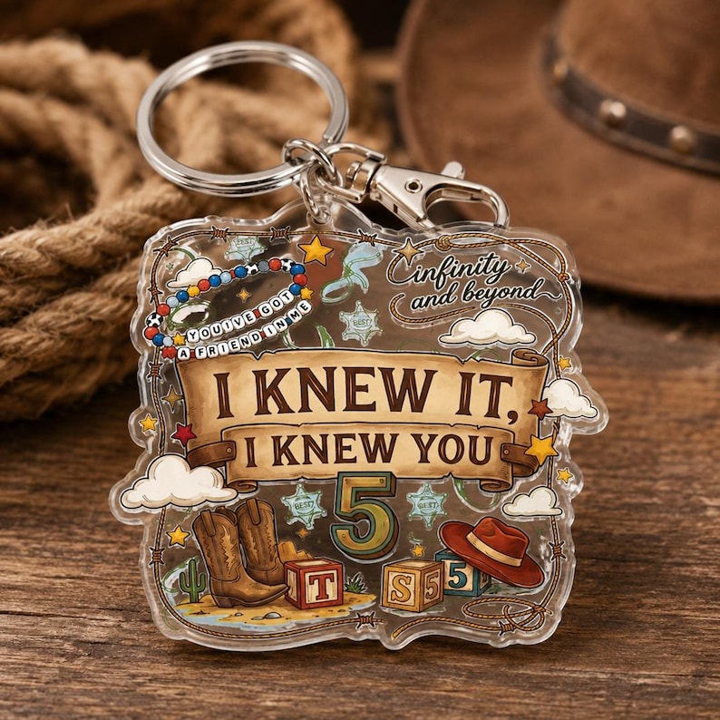 TS and Toy Story 5 Friendship Keychain, I Knew It I Knew You Bag Charm, Pixar Toy Story 5 Kids Belt Bags image 1