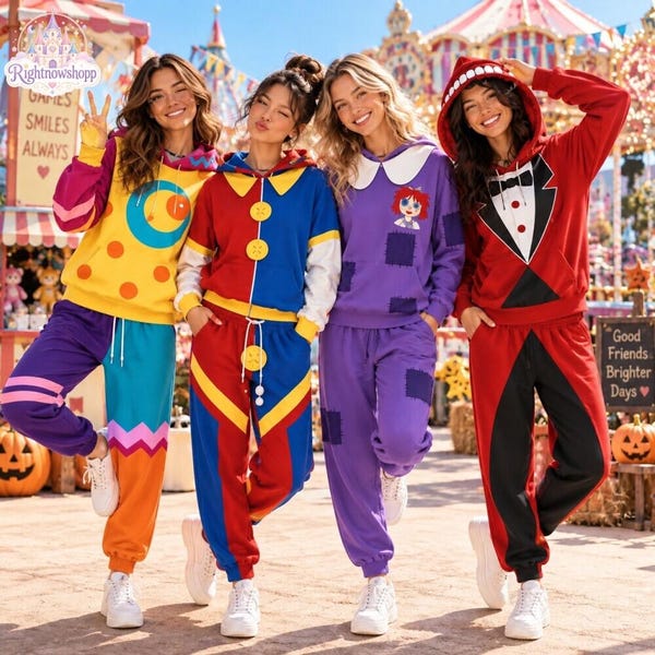 Digital Circus 3D Costume, The Amazing Digital Circus Halloween Carnival Party Outfit, Jax Pomni Kinger Gangle TADC Costume Pomni Cosplay