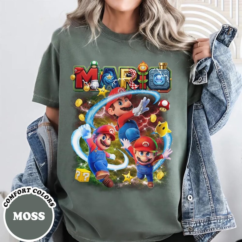 Comfort Colors Mario Galaxy Poster Shirt, Mario Since 85 Tee, Super Mario Movie Shirt, Nintendo World Family Trip, Universal Orlando Gift Bild 3