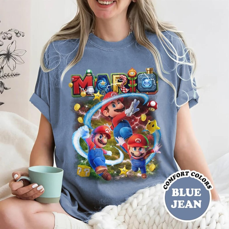 Comfort Colors Mario Galaxy Poster Shirt, Mario Since 85 Tee, Super Mario Movie Shirt, Nintendo World Family Trip, Universal Orlando Gift Bild 4