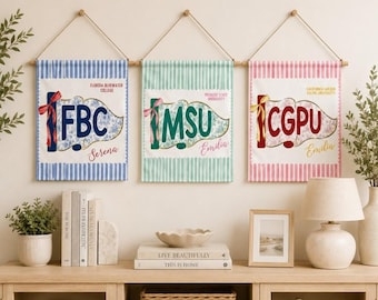 Bandera personalizada para estudiantes universitarios, banderín universitario personalizado, decoración de graduación con nombre personalizado, pancarta de regalo para estudiantes universitarios.