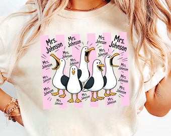 Comfort Colors Custom Seagulls Teacher Shirt, Funny Teacher Tee, Teacher Appreciation Gift, Funny Personalized Teacher Nemo T-shirt