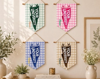 Banderín universitario personalizado, banderín escolar, banderín con el espíritu escolar, regalo de graduación de secundaria, regalo de graduación universitaria
