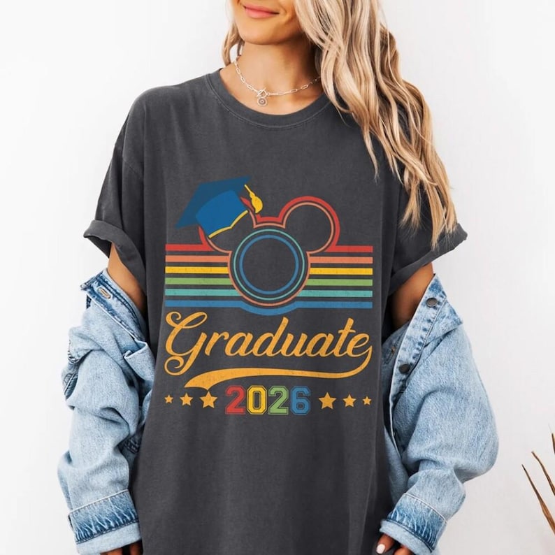 Vintage Disneyland Graduation Shirt, Disneyland Graduate 2026 Shirt, Mickey Ears Graduation Shirt, Disneyland Grad Squad Tee image 1