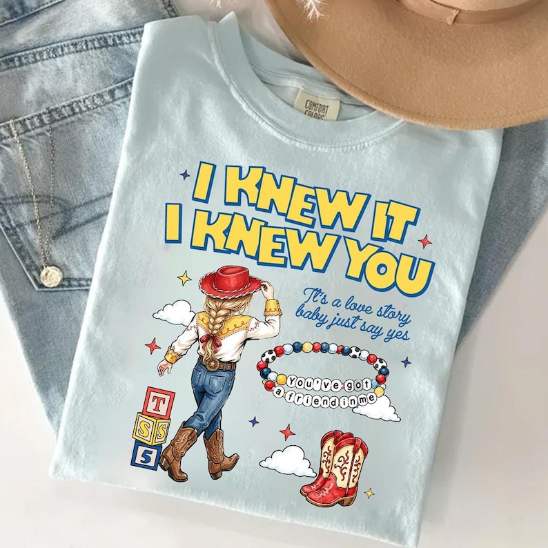 Comfort Colors I Knew It I Knew You Shirt, TS Jessie Cow Girl Toy Story Shirt, It's a Love Story, Baby Just Say Yes Tee, Toy Story 5 Shirt image 4