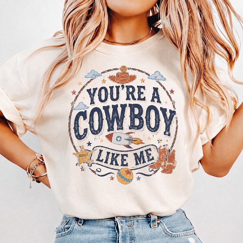 Vintage Tay Story Shirt, You're A Cowboy Like Me Shirt, Toy Story 5 Shirt, WDW Disneyland Family Vacation Trip Tee,Disneyland Pixar Fest Tee image 1