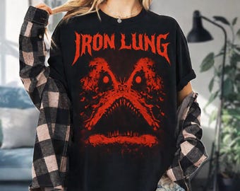 Iron Lung Comfort Colors T-Shirt, Horror Game Graphic Tee, Dark Monster Face T-Shirt, Indie Horror Gamer Shirt, Graphic Gift For Video Game