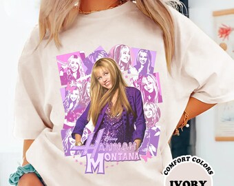 Disneyworld Hannah Montana Epic Iconic Collage Big Chest T-Shirt, Hannah Montana 20 Years Anniversary Pop Star Disneyland Shirt