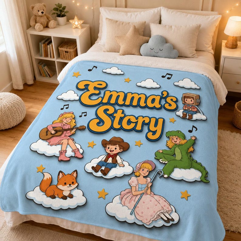 Personalized Toy Story Nursery Blanket, You've Got A Friend In Me, Pixar Toy Story 5 Kids Blanket, Toy Story Inspired Blanket image 2