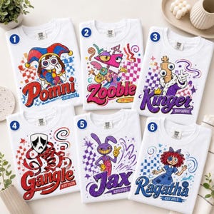 Custom The Amazing Digital Circus Characters Shirt, Circus Characters Checked Shirts, TADC Fan Gift, Birthday Gift for Boy Girl