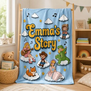 Personalized Toy Story Nursery Blanket, You've Got A Friend In Me, Pixar Toy Story 5 Kids Blanket, Toy Story Inspired Blanket image 4