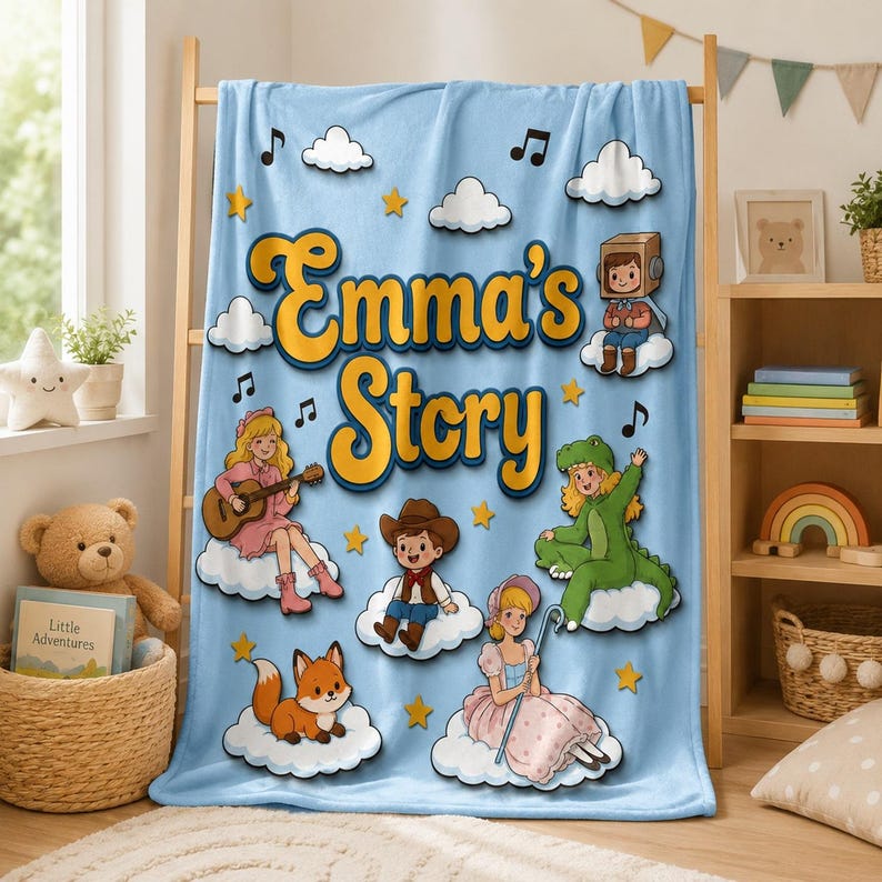 Personalized Toy Story Nursery Blanket, You've Got A Friend In Me, Pixar Toy Story 5 Kids Blanket, Toy Story Inspired Blanket image 4