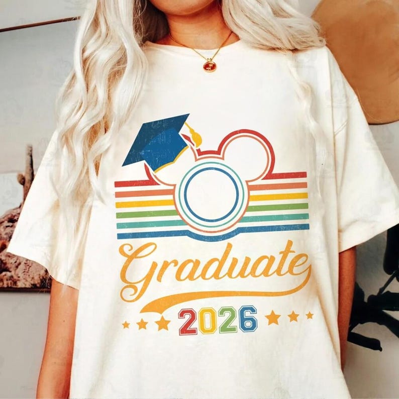 Vintage Disneyland Graduation Shirt, Disneyland Graduate 2026 Shirt, Mickey Ears Graduation Shirt, Disneyland Grad Squad Tee image 3