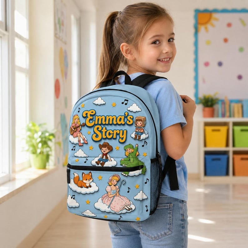 Mochila personalizada de Toy Story, Es una Toy Story, Mochila escolar divertida de Toy Story, Mochila escolar de la película Toy Story, Mochila con nombre personalizado, Regalo de regreso a clases imagen 2