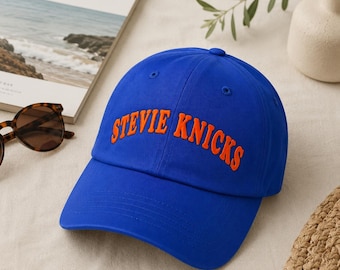 Gorra de béisbol bordada de los Stevie Knicks, gorra de los Stevie Knicks, gorra azul de los Stevie Knicks, gorra azul y naranja de los Stevie Knicks