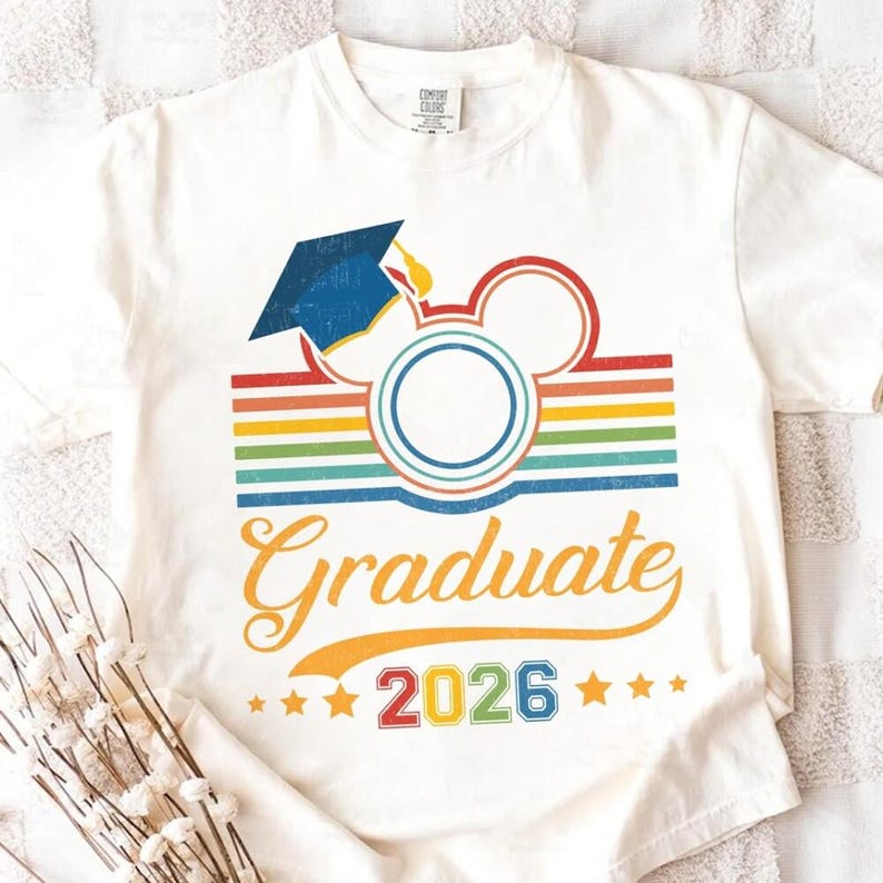Vintage Disneyland Graduation Shirt, Disneyland Graduate 2026 Shirt, Mickey Ears Graduation Shirt, Disneyland Grad Squad Tee image 2