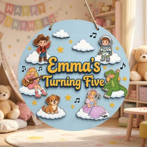 Personalized Toy Story Nursery Name Sign, Pixar Toy Story 5 Kids Room Door Sign, I Knew It I Knew You Inspired Room Sign image 1