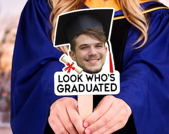 Custom Photo Graduation Fan, Personalized Graduation Party Photo Prop, Look Who's Graduated Fan, Personalized 2026 Graduation Gift