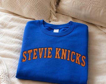 Camiseta bordada de los Knicks de Nueva York, sudadera de cuello redondo
