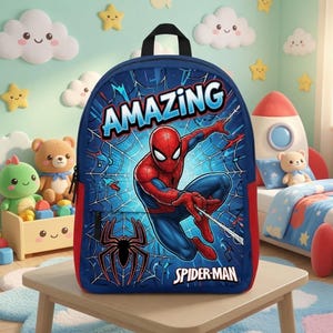 Mochila de Spider-Man: Mochila escolar de superhéroes para niños, mochila de superhéroes para la vuelta al cole, regalo retro de Spider-Man para la vuelta al cole. imagen 2