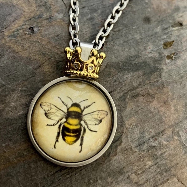 Queen Bee Stainless Charm Necklace OR keychain (other charm options available)