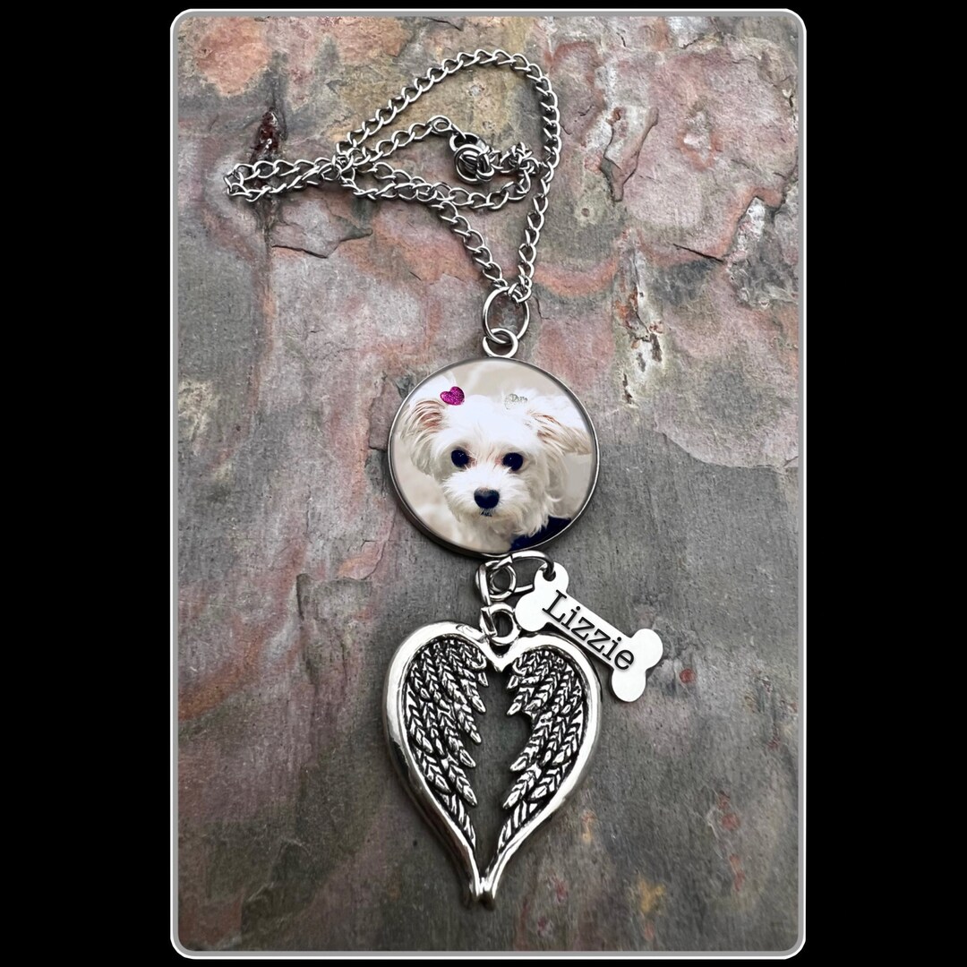 Loss of Dog Memorial Photo Charm Gift - Rearview Mirror or Windows - Etsy