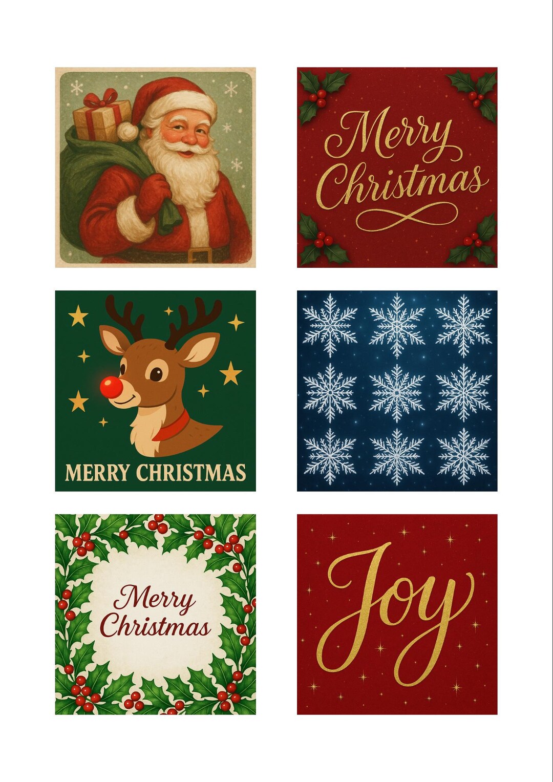 Christmas Magnet Set • Santa, Reindeer, Snowflake • Holiday Decor - Etsy