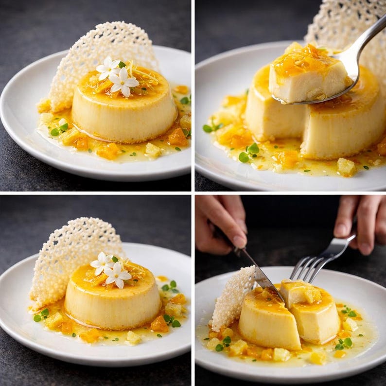 Jasmine Flower Flan , Rice Tuile & Jasmine Rice Ice Cream Dinner Party ...
