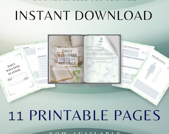 Daily Wellness Planner | Self-Care Journal, Health Tracker (PDF Download)