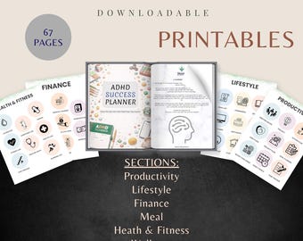 ADHD Planner Printable | Neurodivergent Planner PDF | Adult ADHD Journal | Focus & Executive Function Planner | Instant Download