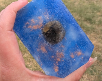 Labradorite Crystal Soap Bar – Moon Child | Intuition, Protection, Magic & Floral Energy Cleanse