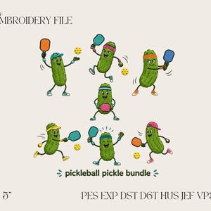 Disegno per ricamo Pickleball Pickle Bundle, file di ricamo divertente Pickleball, modello macchina sportiva