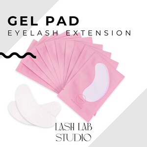 Cuscinetti in gel senza pelucchi per extension ciglia/ Confezione multipla da 50 paia di patch in idrogel/ Forniture professionali per extension ciglia/ Strumenti per ciglia