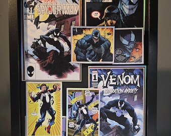 Venom and Spider-man Shadowbox Art - 3D panels - 11x14 black