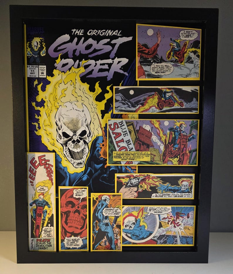Ghost Rider Panel The Original Ghost Rider #11 - 3D Comic Art - 11x14 Shadowbox - Etsy